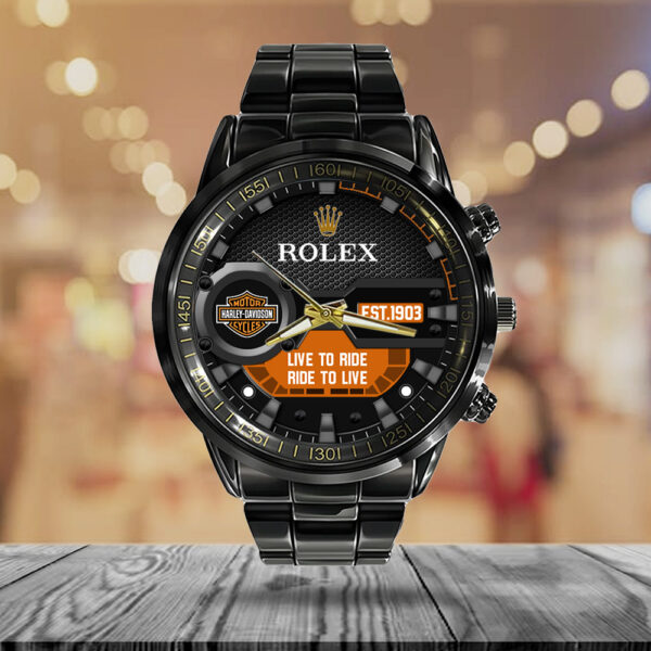Harley Davidson x Rolex Black Stainless Steel Watch - MAITM 11663