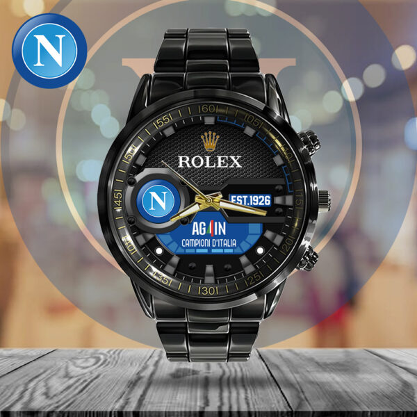 S.S.C. Napoli x Rolex Black Stainless Steel Watch - MAITM 11388