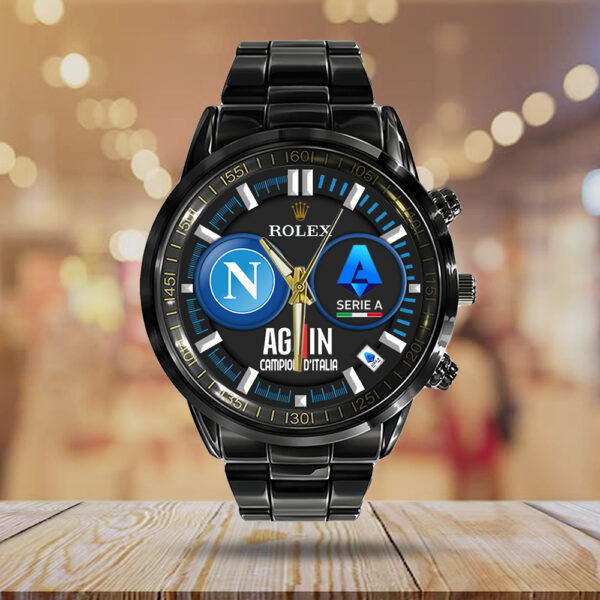 S.S.C. Napoli x Rolex Black Stainless Steel Watch - MAITM 11496