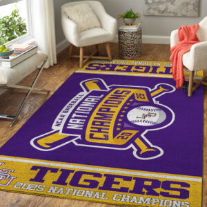 LSU Tigers Baseball Rectangular Rug - MAITM 11881