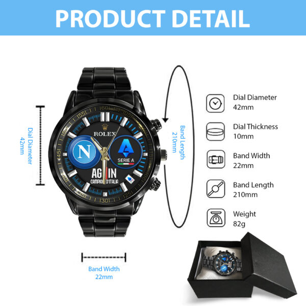 S.S.C. Napoli x Rolex Black Stainless Steel Watch - MAITM 11496