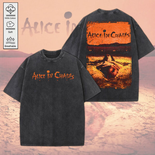 Alice in Chains 2D Acid Washed Cotton Shirt - MEDIA 034