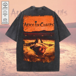 Alice in Chains 2D Acid Washed Cotton Shirt - MEDIA 034
