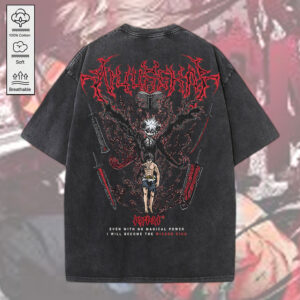 Black Clover 2D Acid Washed Cotton Shirt - MEDIA 009