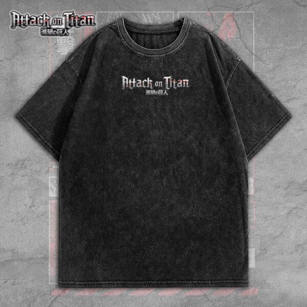 Attack on Titan 2D Acid Washed Cotton Shirt - MEDIA 020
