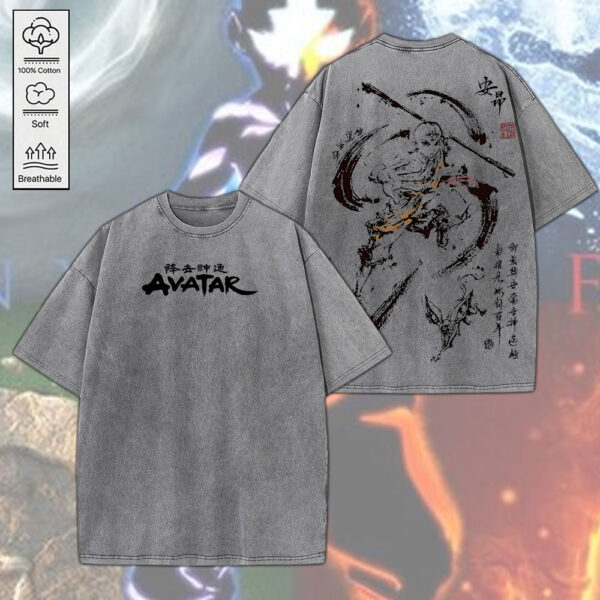 Avatar: The Last Airbender 2D Acid Washed Cotton Shirt - MEDIA 060
