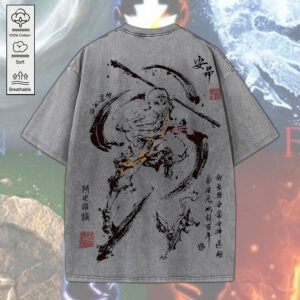 Avatar: The Last Airbender 2D Acid Washed Cotton Shirt - MEDIA 060
