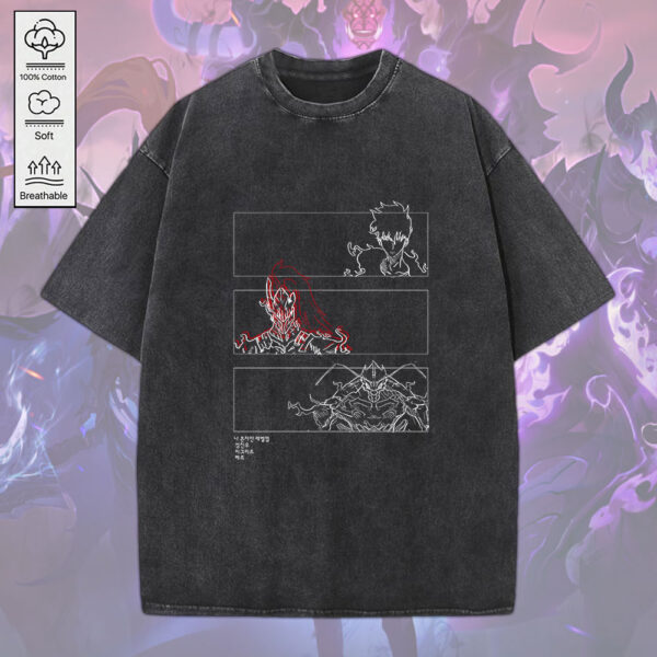 Solo Leveling 2D Acid Washed Cotton Shirt - MEDIA 066
