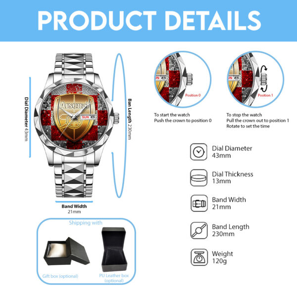 Arsenal FC Alloy Luxury Quartz Watch - TANTN 14049