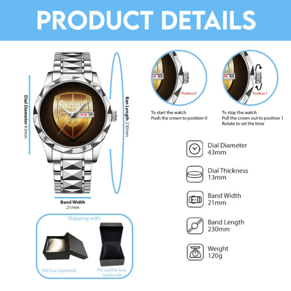 Arsenal FC Alloy Luxury Quartz Watch - TANTN 14050