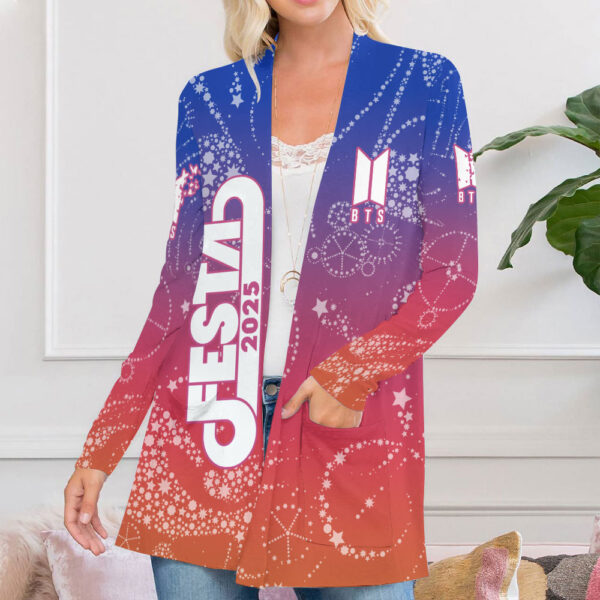 BTS Women's Patch Pocket Cardigan - MAITM 11713
