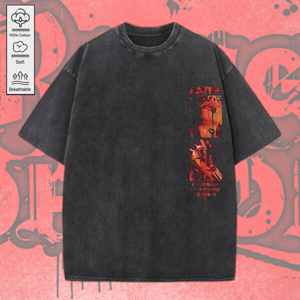 Bring Me the Horizon 2D Acid Washed Cotton Shirt - MEDIA 058