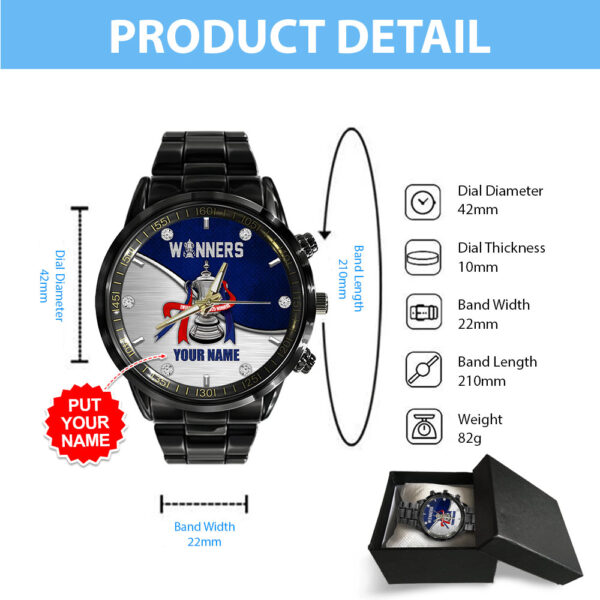 Personalized Crystal Palace FC Black Stainless Steel Watch - HOATT 11275
