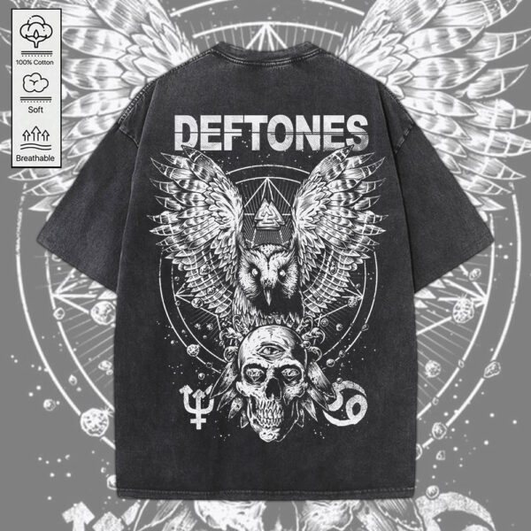 Deftones 2D Acid Washed Cotton Shirt - MEDIA 038
