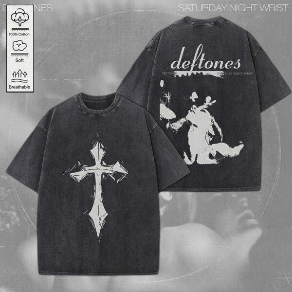 Deftones 2D Acid Washed Cotton Shirt - MEDIA 093