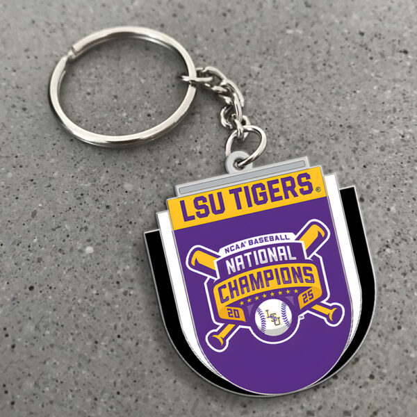 LSU Tigers Baseball Custom Shape 2-sided Keychain - MAITM 11814