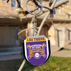 LSU Tigers Baseball Custom Shape 2-sided Keychain - MAITM 11814