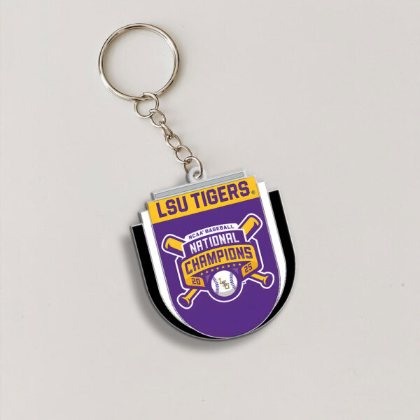LSU Tigers Baseball Custom Shape 2-sided Keychain - MAITM 11814