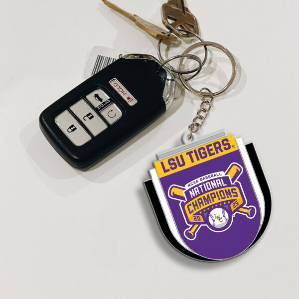 LSU Tigers Baseball Custom Shape 2-sided Keychain - MAITM 11814