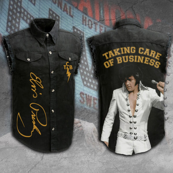 Elvis Presley 3D Lightweight Sleeveless Denim Shirt - MAITM 11568