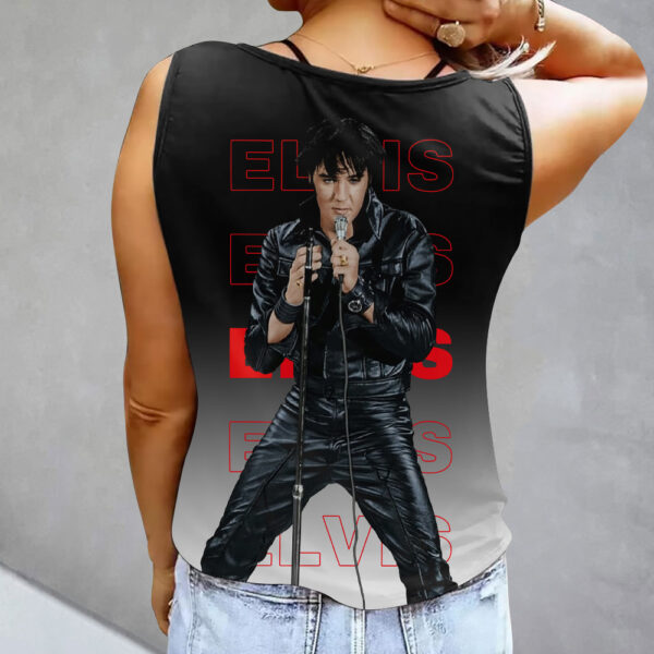 Elvis Presley Women's Button V-neck Sleeveless Shirt - MAITM 11559