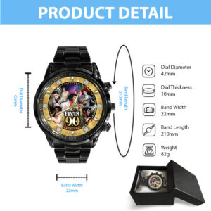 Elvis Presley Black Stainless Steel Watch - GNE NEW469