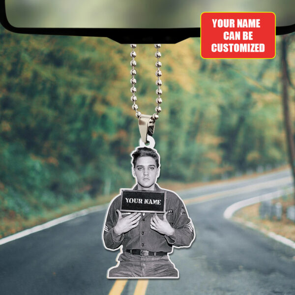 Personalized Elvis Presley Custom shape 2-sided Acrylic Car Ornament - GNE 3680