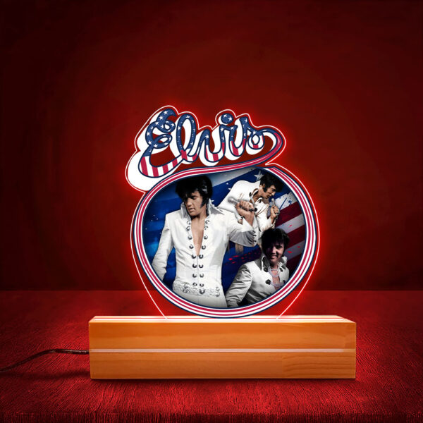 Elvis Presley Led Light with Wooden Base (7 Colors) - HOATT 11245
