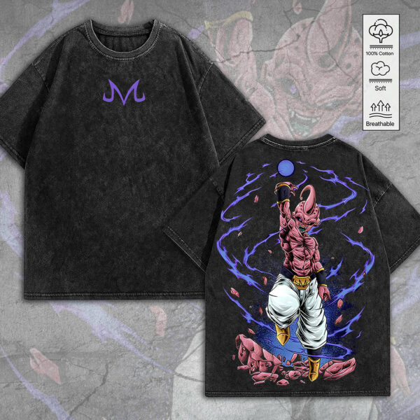 Dragon Ball 2D Acid Washed Cotton Shirt - MEDIA 070