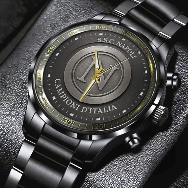 S.S.C. Napoli Black Stainless Steel Watch - GNE NEW387