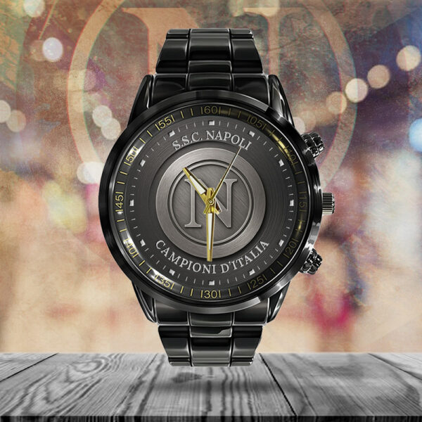 S.S.C. Napoli Black Stainless Steel Watch - GNE NEW387