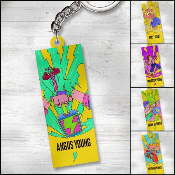 5PCS Rock Music Custom Shape 2-sided Keychain - GNE NEW391