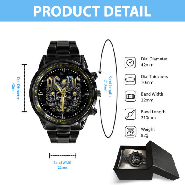 Rock Music Black Stainless Steel Watch - GNE NEW457