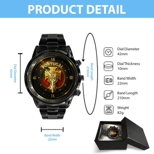 Portugal National Football Team Black Stainless Steel Watch - GNE NEW458