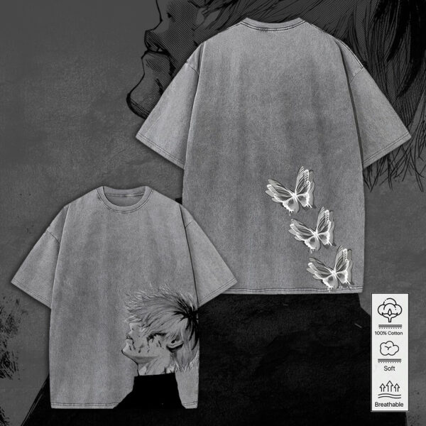 Jujutsu Kaisen 2D Acid Washed Cotton Shirt - MEDIA 080