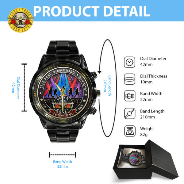 Guns N' Roses Black Stainless Steel Watch - TANTN 13701