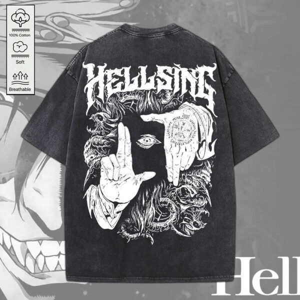 Hellsing 2D Acid Washed Cotton Shirt - MEDIA 008