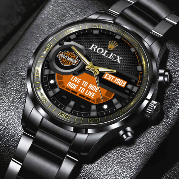 Harley Davidson x Rolex Black Stainless Steel Watch - MAITM 11663
