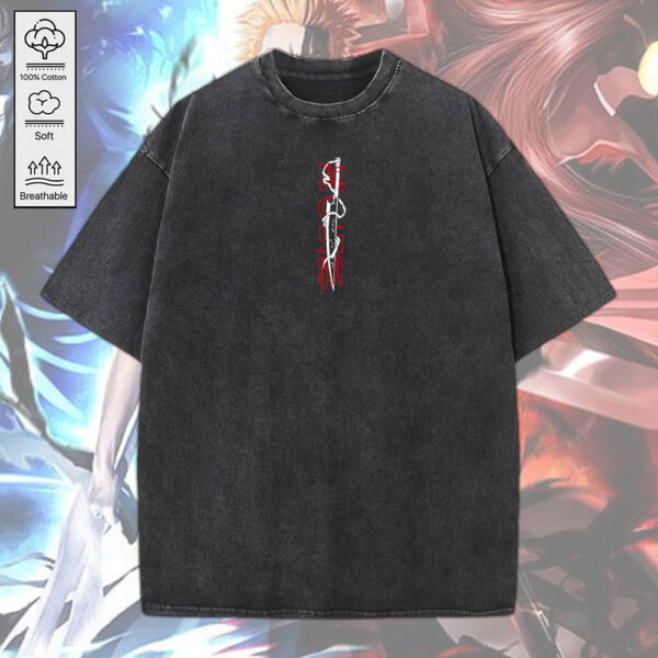 Ichigo Kurosaki x Bleach 2D Acid Washed Cotton Shirt - MEDIA 018