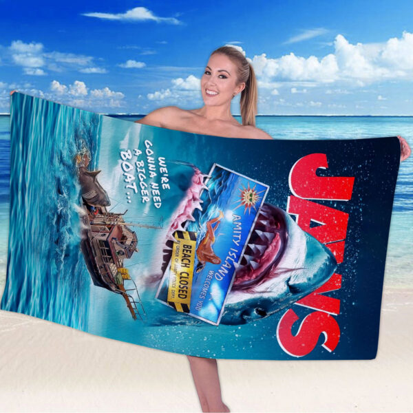 Jaws Rectangle Beach Towel - HOATT 11030