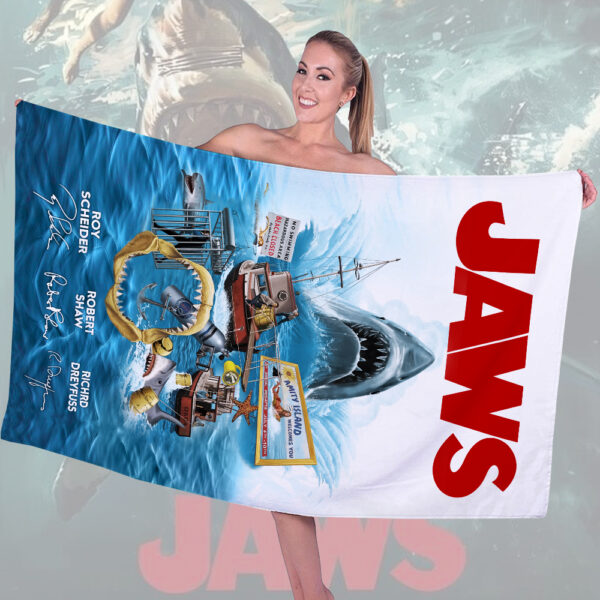 Jaws Rectangle Beach Towel - HOATT 11170
