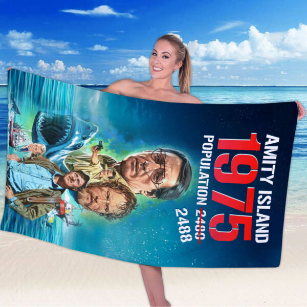 Jaws Rectangle Beach Towel - HOATT 11233