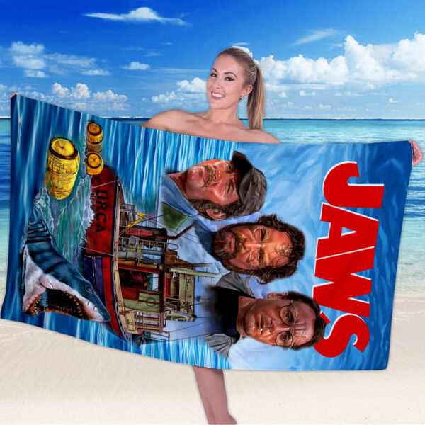 Jaws Rectangle Beach Towel - HOATT 11313