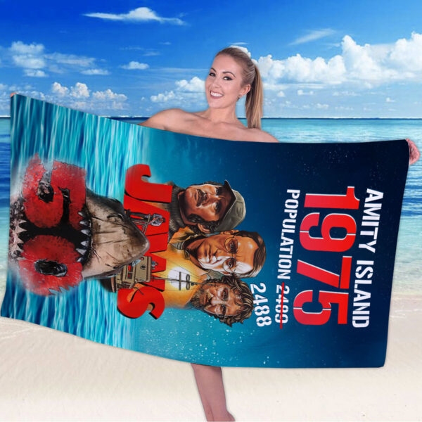 Jaws Rectangle Beach Towel - HOATT 11371
