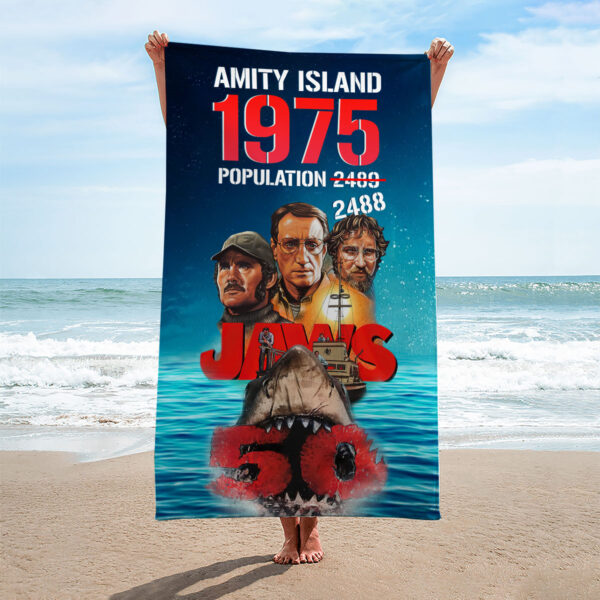 Jaws Rectangle Beach Towel - HOATT 11371
