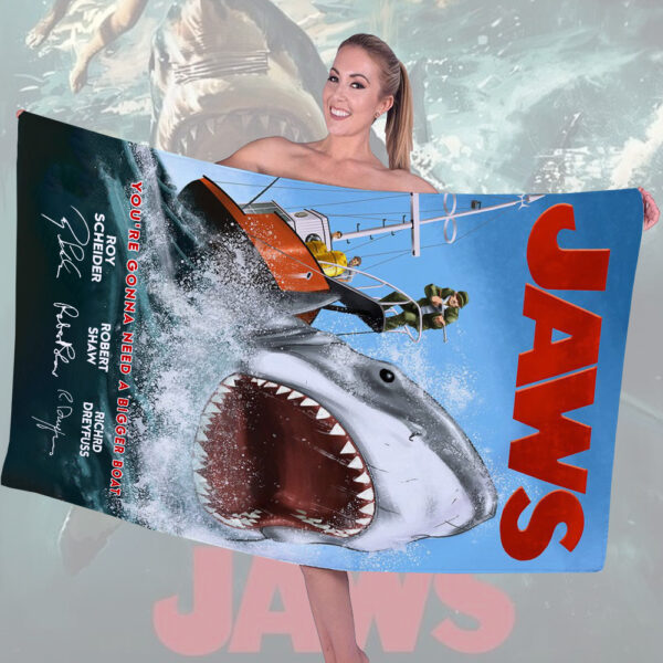 Jaws Rectangle Beach Towel - HOATT 11168