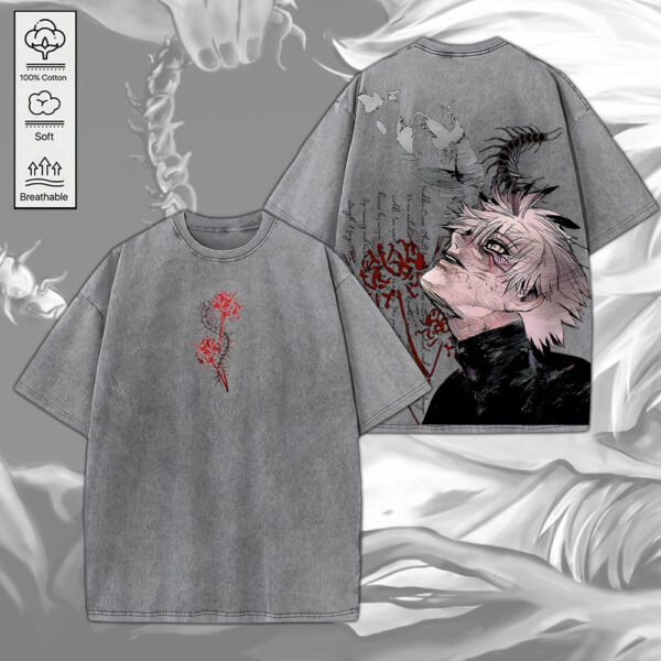 Tokyo Ghoul 2D Acid Washed Cotton Shirt - MEDIA 015