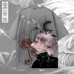 Tokyo Ghoul 2D Acid Washed Cotton Shirt - MEDIA 015