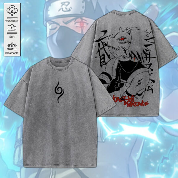 Naruto 2D Acid Washed Cotton Shirt - MEDIA 067