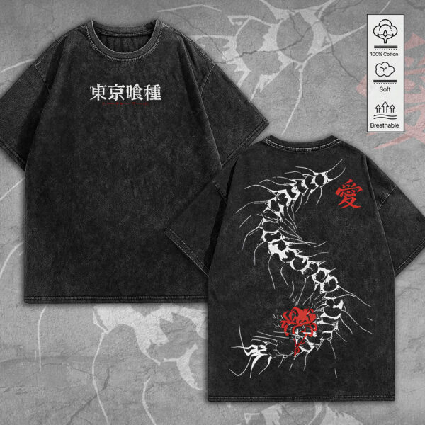 Tokyo Ghoul 2D Acid Washed Cotton Shirt - MEDIA 072